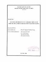 Xây dựng mô hình xử lý cơ   sinh học trên cơ sở thiết bị CDW (compact device for waste   processing) 