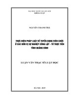 Thực hiện pháp luật về tuyển dụng viên chức ở các đơn vị sự nghiệp công lập  từ thực tiễn tỉnh quảng bình 