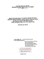 Phân tích độ nhạy và độ bất định sử dụng phương pháp monte carlo dùng cho bài toán dự báo lũ bằng mô hình wetspa (thử nghiệm cho lưu vực sông vệ) 