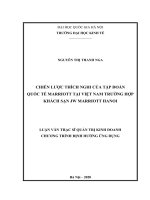 Chiến lược thích nghi của tập đoàn quốc tế marriott tại việt nam trường hợp khách sạn JW marriott hanoi 