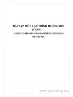 BÀI TẬP MÔN LẬP TRÌNH HƯỚNG ĐỐI TƯỢNG (OJBECT ORIENTED PROGRAMMING EXERCISES)