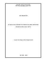 Sử dụng máy tính bỏ túi trong dạy học khám phá chủ đề lượng giác lớp 11 