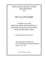 VAI TRÒ CỦA LÚA NỔI TRONG VIỆC ĐÓNG GÓP CHO SINH KẾ CỦA CỘNG ĐỒNG ĐỊA PHƯƠNG XÃ VĨNH PHƯỚC, HUYỆN TRI TÔN, TỈNH AN GIANG