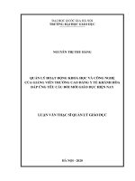 Quản lý hoạt động khoa học và công nghệ của giảng viên trường cao đẳng y tế khánh hòa đáp ứng yêu cầu đổi mới giáo dục hiện nay 
