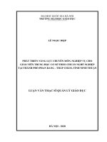 Phát triển năng lực chuyên môn , nghiệp vụ cho giáo viên trung học cơ sở theo chuẩn nghề nghiệp tại thành phố phan rang – tháp chàm, tỉnh ninh thuận 