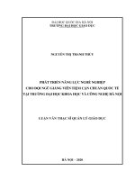 Phát triển năng lực nghề nghiệp cho đội ngũ giảng viên tiệm cận chuẩn quốc tế tại trường đại học khoa học và công nghệ hà nội 