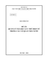 ĐỀ ÁN QUẢN LÝ TÀI LIỆU LƯU TRỮ ĐIỆN TỬ TRONG CÁC CƠ QUAN NHÀ NƯỚC
