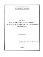 Văn hóa ứng xử của người nhật thể hiện qua thái độ, cử chỉ   hành động và ngôn ngữ 