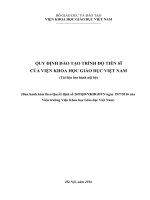 Quy định đào tạo trình độ Tiến sĩ của Viện khoa học giáo dục Việt Nam