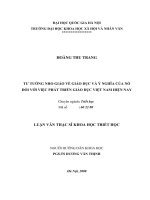 Tư tưởng nho giáo về giáo dục và ý nghĩa của nó đối với việc phát triển giáo dục việt nam hiện nay 