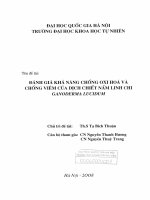 Đánh giá khả năng chống oxi hóa và chống viêm của dịch chiết nấm linh chi ganoderma lucidum 