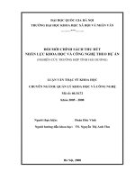 Đổi mới chính sách thu hút nhân lực khoa học và công nghệ theo dự án (nghiên cứu trường hợp tỉnh hải dương) 