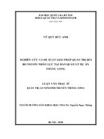 Nghiên cứu và đề xuất giải pháp quản trị rủi ro nguồn nhân lực tại ban quản lý dự án thăng long 