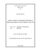 Vị trí, vai trò của trợ giúp viên pháp lý trong hoạt động tố tụng hình sự việt nam 