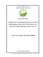 Nghiên cứu cơ sở khoa học đề xuất giải pháp phòng cháy chữa cháy rừng tại huyện mường khương, tỉnh lào cai 