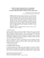 Positive oral feedback in EFL classrooms: EFL teachers’ perceptions and practice at some upper-secondary schools in Thua Thien Hue