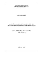 Quản lý phát triển chương trình giáo dục trung học phổ thông theo định hướng năng lực 