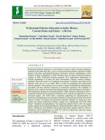 Professional fisheries education in India: History, current status and future - A review