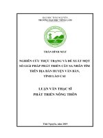 Nghiên cứu thực trạng và đề xuất một số giải pháp phát triển cây sa nhân tím trên địa bàn huyện văn bàn, tỉnh lào cai 