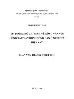 Tư tưởng hồ chí minh về nông vận với công tác vận động nông dân ở nước ta hiện nay 