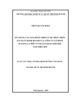 Xây dựng các giải pháp chiến lược phát triển sản xuất kinh doanh của công ty cổ phần xi măng la hiên VVMI giai đoạn 2020 2025, tầm nhìn 2030 