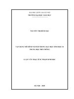 Vận dụng mô hình VESTED trong dạy học sinh học 10 trung học phổ thông 