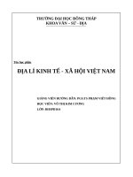 Bài tập cá nhân môn địa lí kinh tế   xã hội việt nam 