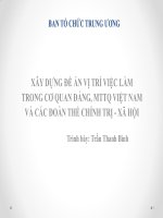 XÂY DỰNG ĐỀ ÁN VỊ TRÍ VIỆC LÀM TRONG CƠ QUAN ĐẢNG, MTTQ VIỆT NAM VÀ CÁC ĐOÀN THỂ CHÍNH TRỊ - XÃ HỘI