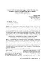 Nguyên nhân hình thành và quá trình tôn giáo hóa nhân vật Quan Vũ thành Quan Thánh Đế Quân trong văn hóa người Hoa