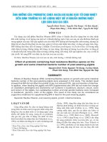 Ảnh hưởng của Probiotic chứa bacillus dạng bào tử chịu nhiệt đến sinh trưởng và số lượng một số vi khuẩn đường ruột lợn sau cai sữa