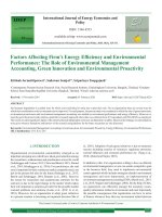 Factors affecting firm’s energy efficiency and environmental performance: The role of environmental management accounting, green innovation and environmental proactivity