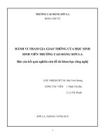 HÀNH VI THAM GIA GIAO THÔNG CỦA HỌC SINHSINH VIÊN TRƯỜNG CAO ĐẲNG SƠN LA