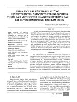 Phân tích các yếu tố ảnh hưởng đến sự tuân thủ nguyên tắc trong sử dụng thuốc bảo vệ thực vật của nông hộ trồng rau tại huyện Đơn Dương, tỉnh Lâm Đồng