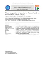 Ứng dụng công nghệ bay không người lái (UAV) trong đo đạc phục vụ công tác tính trữ lượng các mỏ đá tại Việt Nam