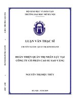 Hoàn thiện quản trị nhân lực tại công ty cổ phần cao su sao vàng  
