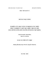 Nghiên cứu khả năng cố định ổ gãy trên thực nghiệm và kết quả điều trị gãy kín đầu dưới xương đùi người lớn bằng nẹp khóa 
