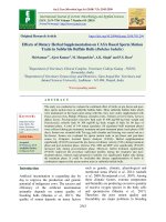 Effects of dietary herbal supplementation on CASA based sperm motion traits in subfertile buffalo bulls (Bubalus bubalis)