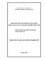Kiểm soát rủi ro trong xuất khẩu nông sản của các doanh nghiệp việt nam tt 