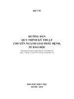 HƯỚNG DẪN QUY TRÌNH KỸ THUẬT CHUYÊN NGÀNH GIẢI PHẪU BỆNH, TẾ BÀO HỌC