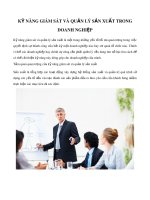 Kỹ năng giám sát và quản lý sản xuất trong doanh nghiệp