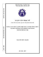 Nâng cao chất lượng đội ngũ cán bộ công chức tại ban chỉ đạo giải phóng mặt bằng thành phố hà nội  