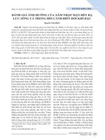 Đánh giá ảnh hưởng của xâm nhập mặn đến hạ lưu sông Cả trong bối cảnh biến đổi khí hậu