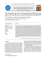 Ứng dụng phương trình mất đất phổ dụng (USLE) đánh giá nguy cơ xói mòn đất khu vực huyện Hướng Hóa, tỉnh Quảng Trị