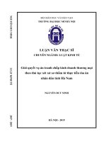 Giải quyết vụ án tranh chấp kinh doanh thương mại theo thủ tục xét xử sơ thẩm từ thực tiễn tòa án nhân dân tỉnh hả nam  