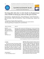 Xây dựng phần mềm phục vụ tính chuyển tọa độ giữa hệ quy chiếu VN2000 với khung quy chiếu trái đất quốc tế (ITRF)