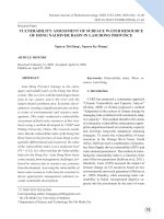 Vulnerability assessment of surface water resource of Dong Nai river basin in Lam Dong province