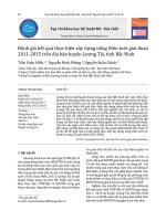 Đánh giá kết quả thực hiện xây dựng nông thôn mới giai đoạn 2011-2015 trên địa bàn huyện Lương Tài, tỉnh Bắc Ninh