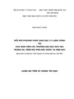 ĐỔI MỚI PHƯƠNG PHÁP GIÁO DỤC LÝ LUẬN CHÍNH TRỊCHO SINH VIÊN CÁC TRƯỜNG ĐẠI HỌC KHU VỰCTRUNG DU, MIỀN NÚI PHÍA BẮC NƯỚC TA HIỆN NAY
