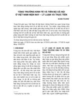 Tăng trưởng kinh tế và tiến bộ xã hội ở Việt Nam hiện nay – lý luận và thực tiễn