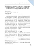 Method of calculation & application of WQI index to assess the status water quality and proposal of management Luy river Binh Thuan province